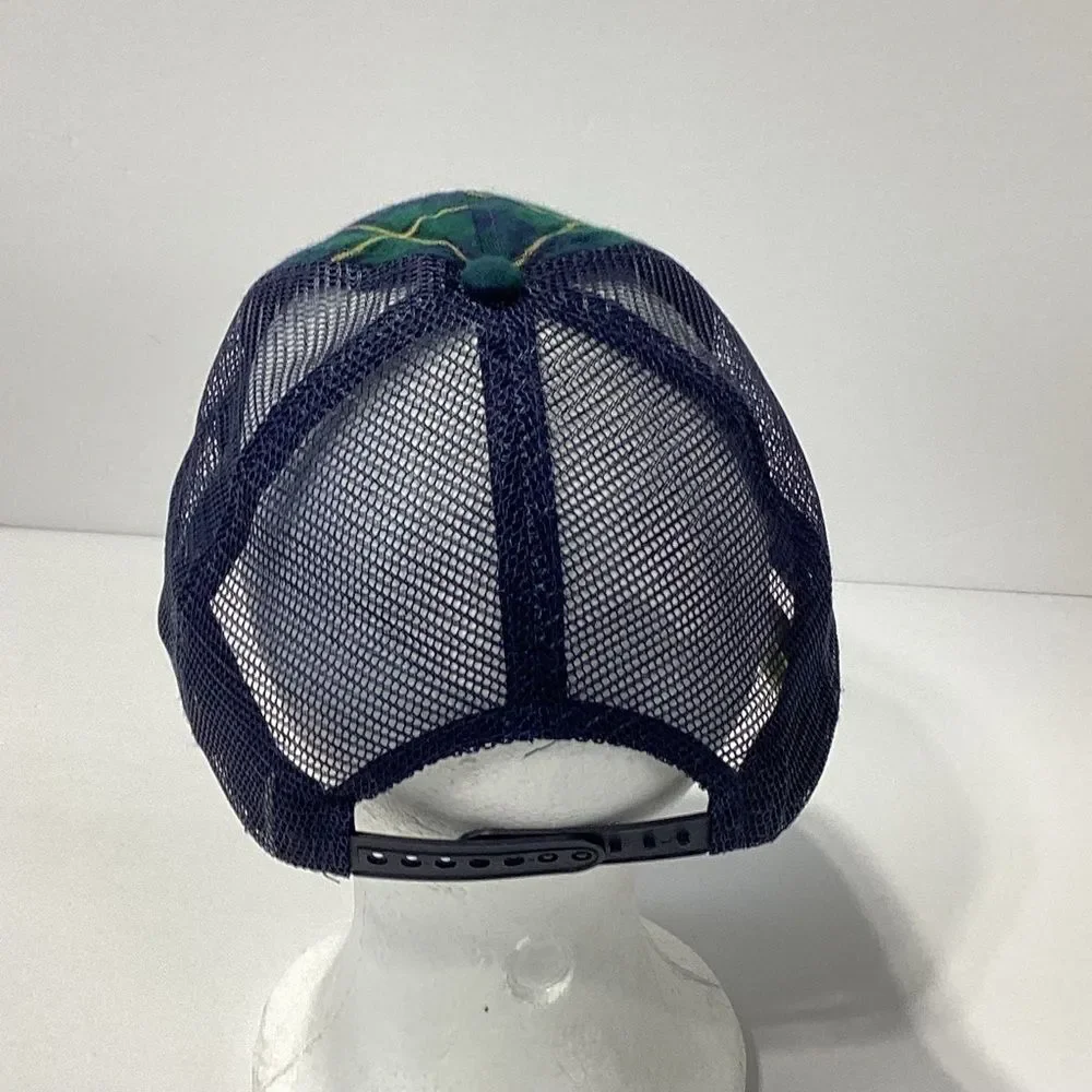 CF Horse Plaid Mesh Trucker Hat By Adams Headwear Equestrian Cap